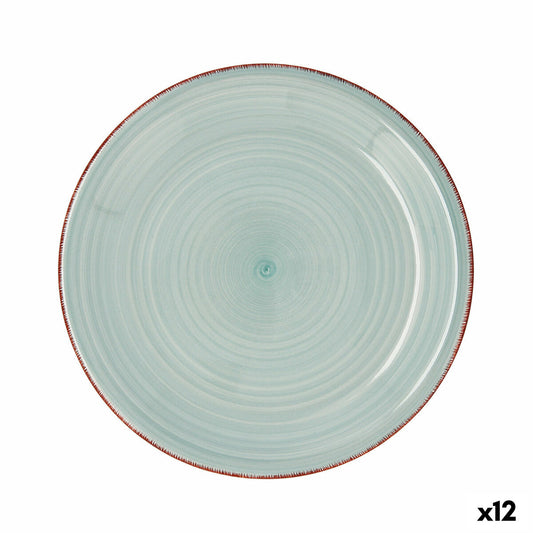 Flat plate Quid Vita Aqua Turquoise Ceramic Ø 27 cm (12 Units) Quid