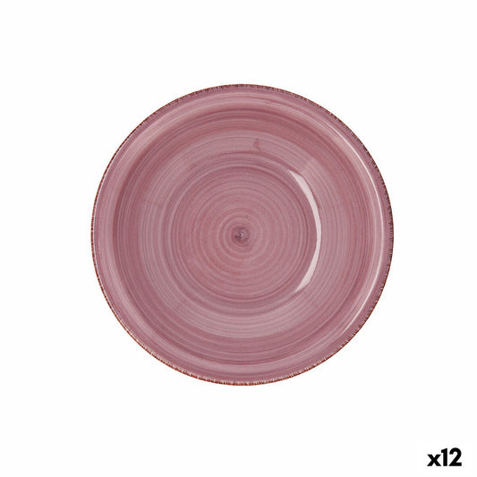 Deep Plate Quid Vita Peoni Ceramic Pink Ø 21,5 cm (12 Units) Quid