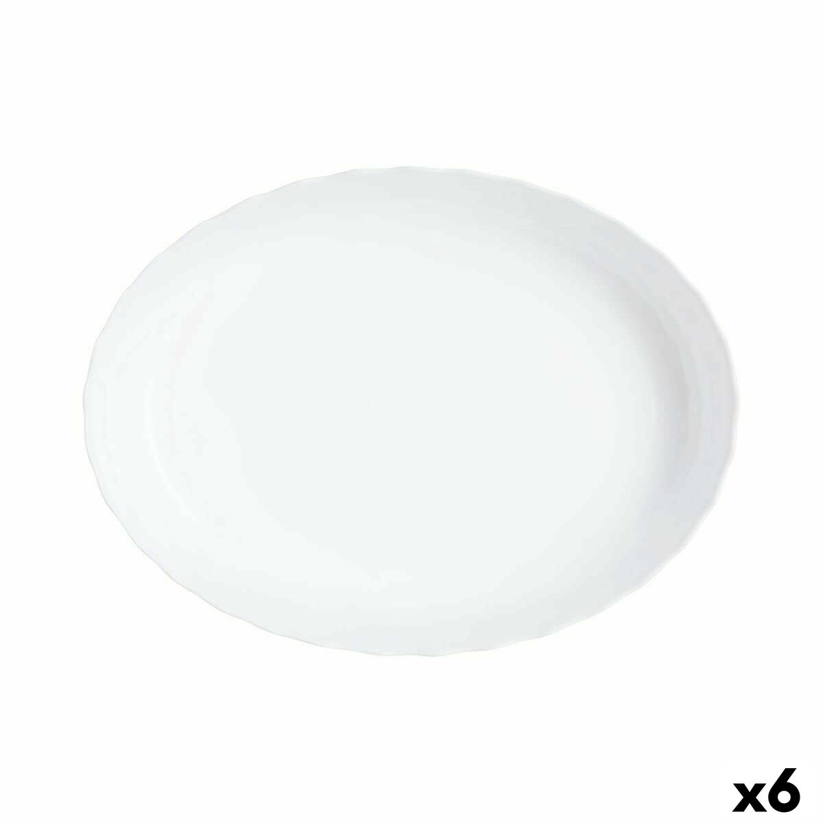 Serving Platter Luminarc Trianon Oval White Glass 31 x 24 cm (6 Units) Luminarc