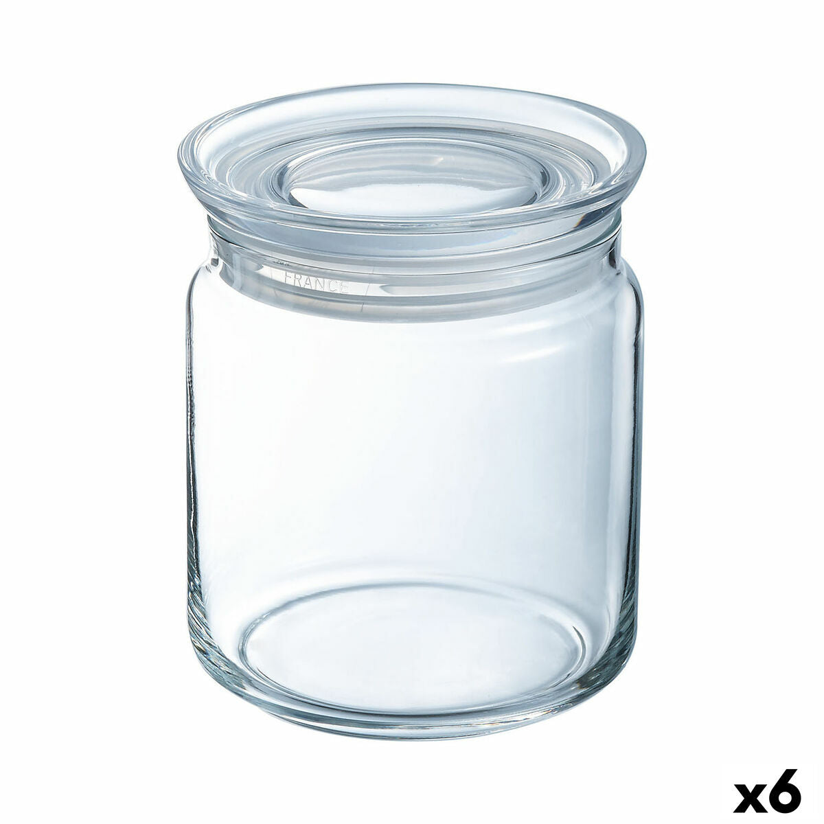 Jar Luminarc Pav Transparent Silicone Glass (1 L) (6 Units) Luminarc