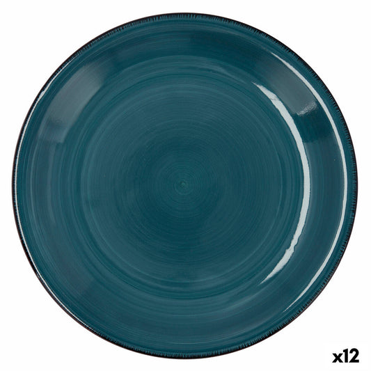 Flat plate Quid Vita Ceramic Blue (Ø 27 cm) (12 Units) Quid