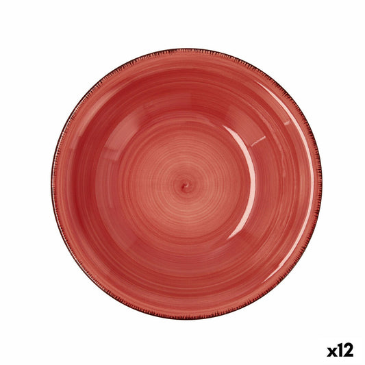 Deep Plate Quid Vita Ceramic Red (ø 21,5 cm) (12 Units) Quid