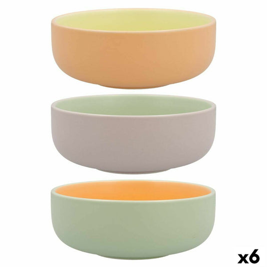 Bowl Quid Vitamina Bicoloured Ceramic 16 x 16 x 6 cm (6 Units) Quid