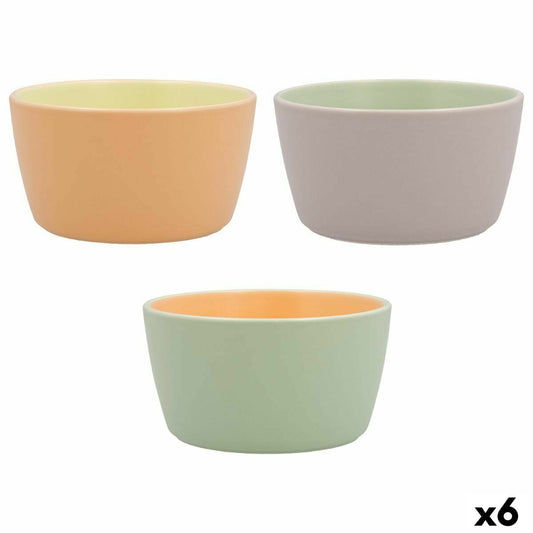 Bowl Quid Vitamina Bicoloured Ceramic 12,5 x 12,5 x 6,7 cm (6 Units) Quid