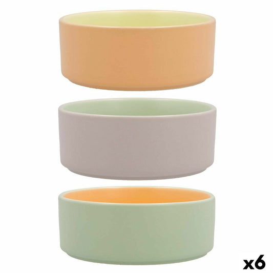 Bowl Quid Vitamina Bicoloured Ceramic 13 x 13 x 5,2 cm (6 Units) Quid