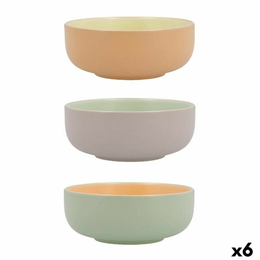 Bowl Quid Vitamina Bicoloured Ceramic 11 x 11 x 4,5 cm (6 Units) Quid