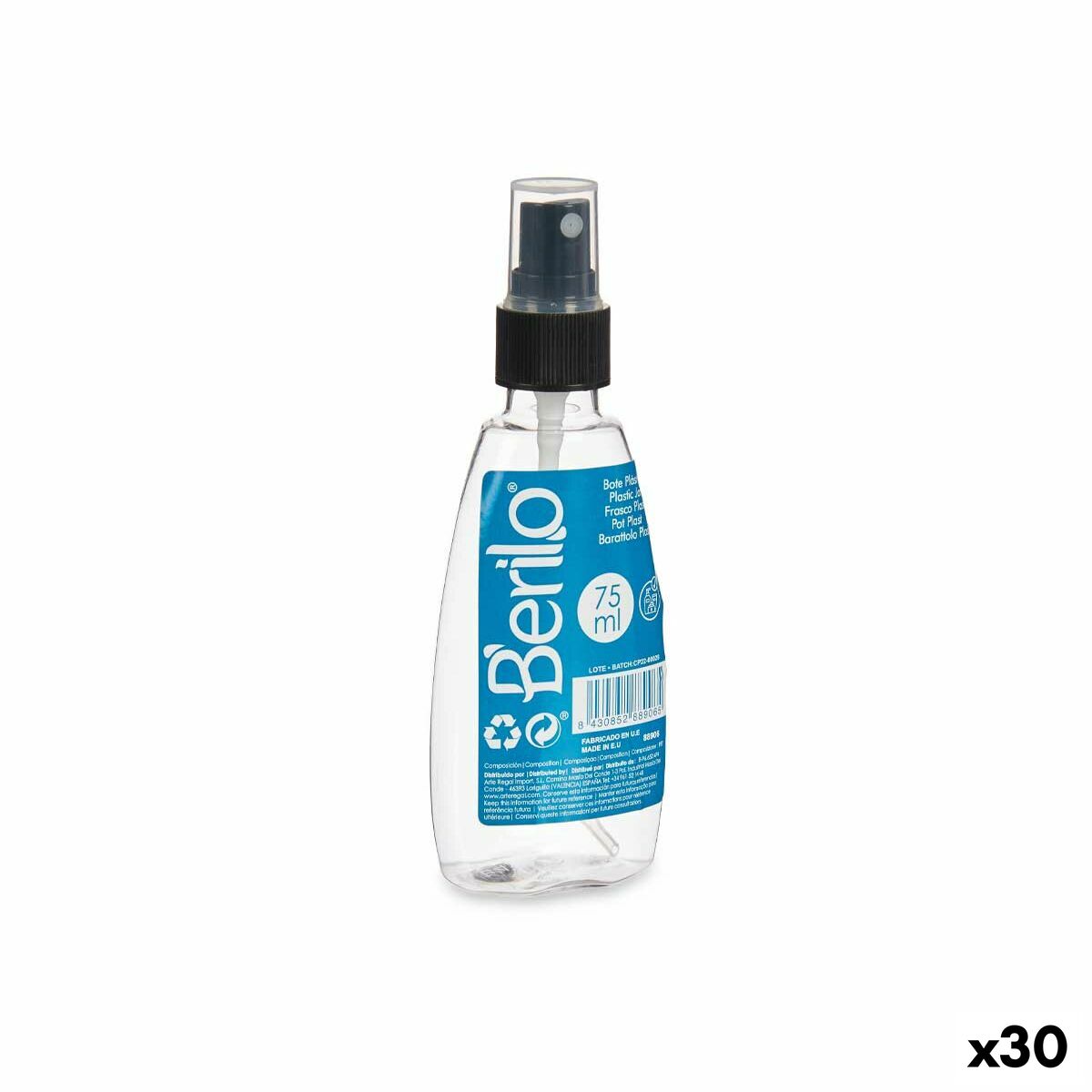 Sprayer Black Transparent Plastic (75 ml) (30 Units) Berilo