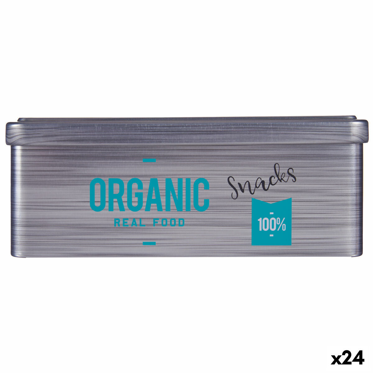 Tin Organic Snacks Grey Tin (11 x 7,1 x 18 cm) (24 Units) Kinvara