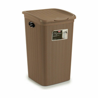 Laundry Basket Stefanplast Elegance Beige Plastic 50 L 36,5 x 54,5 x 38 cm (6 Units) Stefanplast