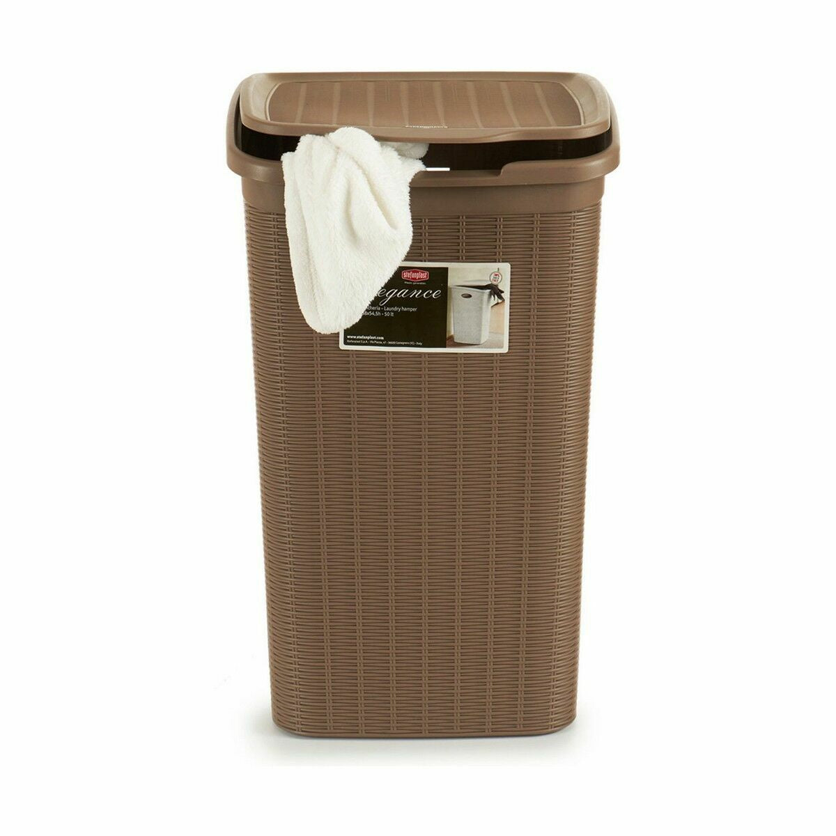 Laundry Basket Stefanplast Elegance Beige Plastic 50 L 36,5 x 54,5 x 38 cm (6 Units) Stefanplast