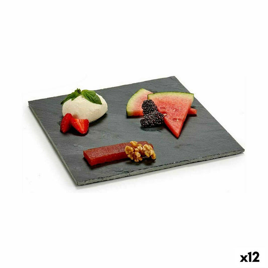 Snack tray Black Board 25 x 0,5 x 25 cm (12 Units) Kinvara