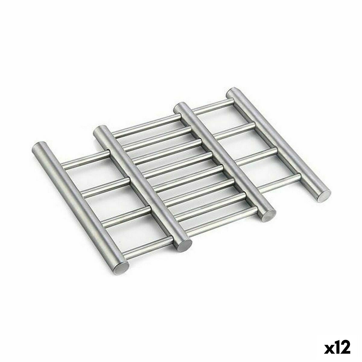 Table Mat Extendable Silver Stainless steel 23 x 2 x 20 cm (12 Units) Kinvara