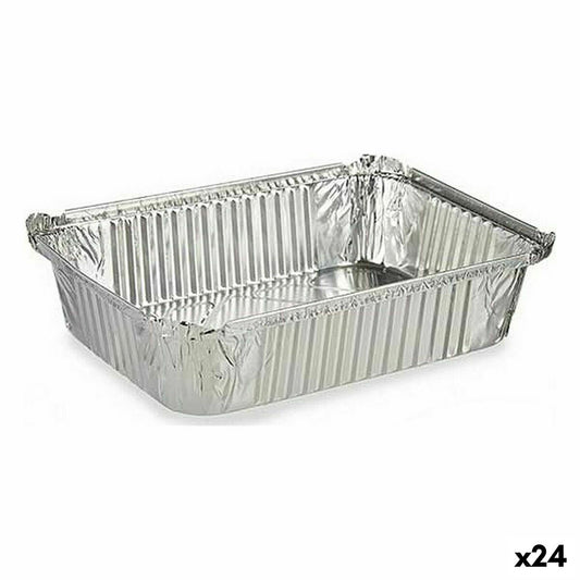 Set of Kitchen Dishes Disposable With lid Aluminium 19 x 6,8 x 25,5 cm (24 Units) Kinvara