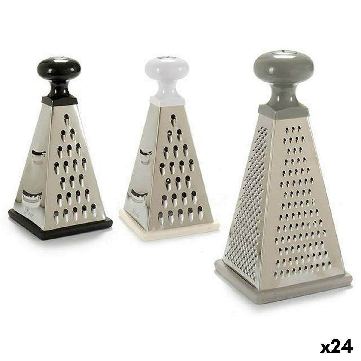 Grater Multiple Triangular Stainless steel 9,5 x 20 x 9,5 cm (24 Units)