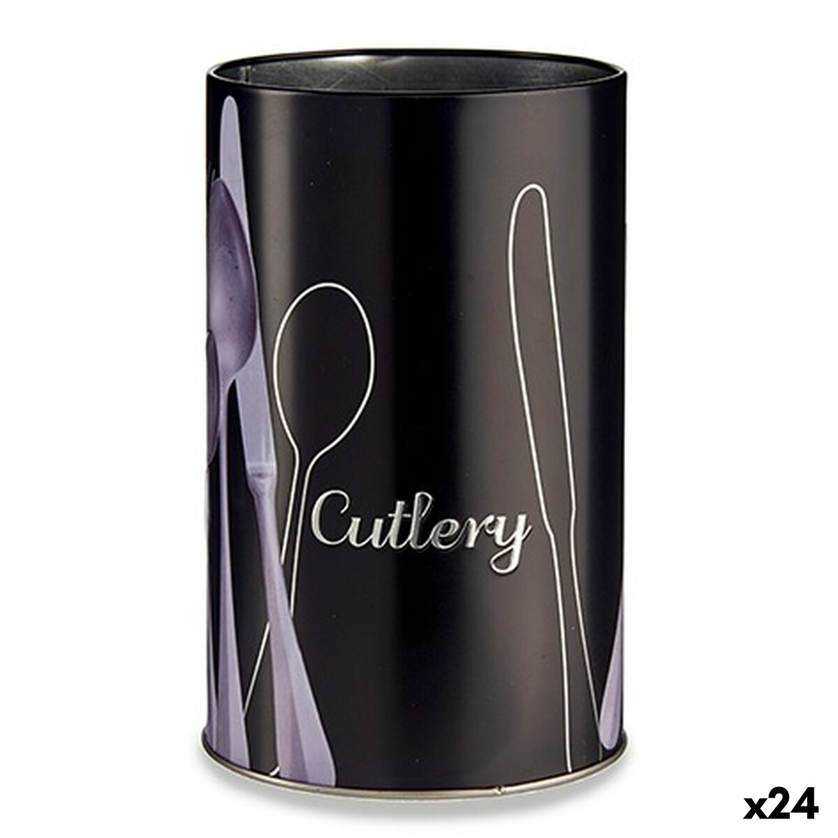 Cutlery Organiser Black Metal 1 L Pieces of Cutlery (24 Units)