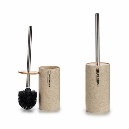 Toilet Brush Beige Silver Metal Resin Bamboo 9,6 x 37,5 x 9,6 cm (6 Units)