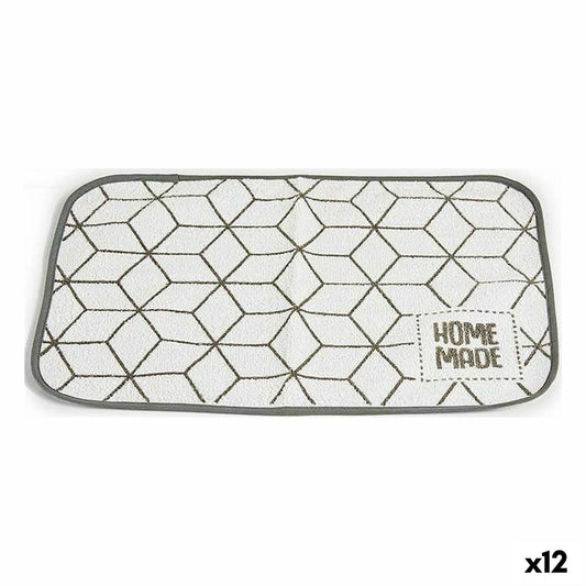 Table Mat 33 x 0,3 x 48 cm Grey White (12 Units) Kinvara