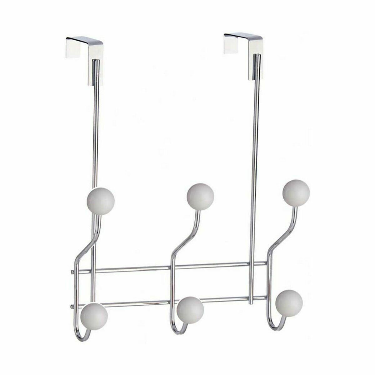 Door Coat Rack White Metal Plastic 10 x 22 x 26 cm (24 Units)