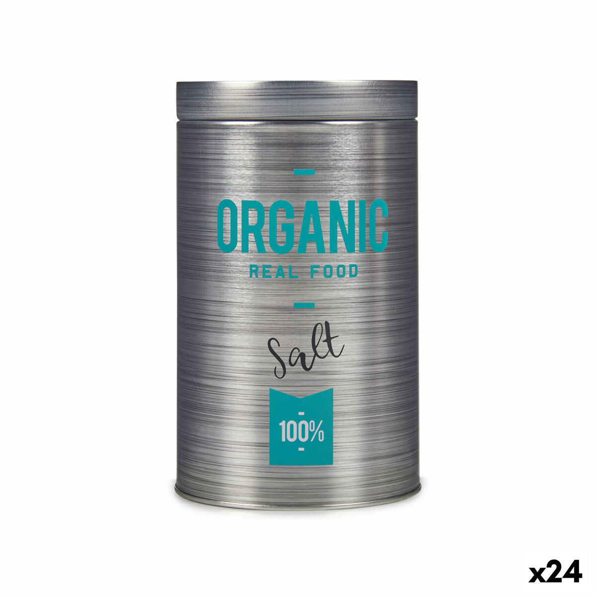 Tin Organic Salt Grey Tin 10,4 x 18,2 x 10,4 cm (24 Units) Kinvara