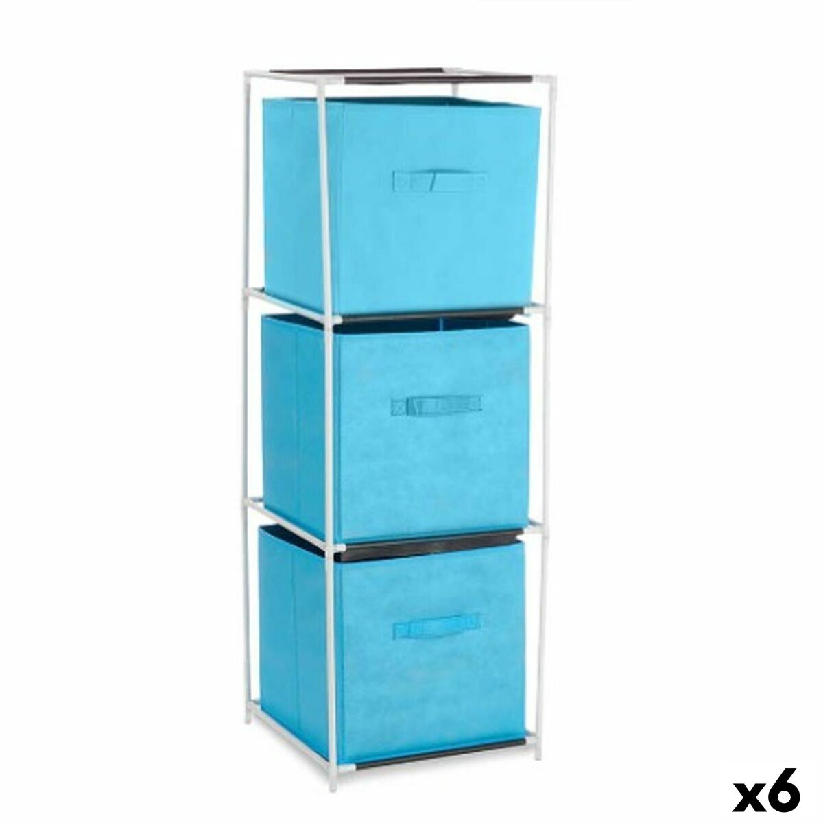 Shelves Blue White polypropylene Iron TNT (Non Woven) 35 x 35 x 102 cm (6 Units)