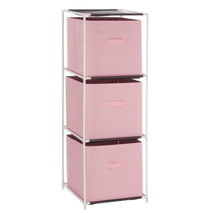 Shelves White Pink polypropylene Iron TNT (Non Woven) 35 x 35 x 102 cm (6 Units)