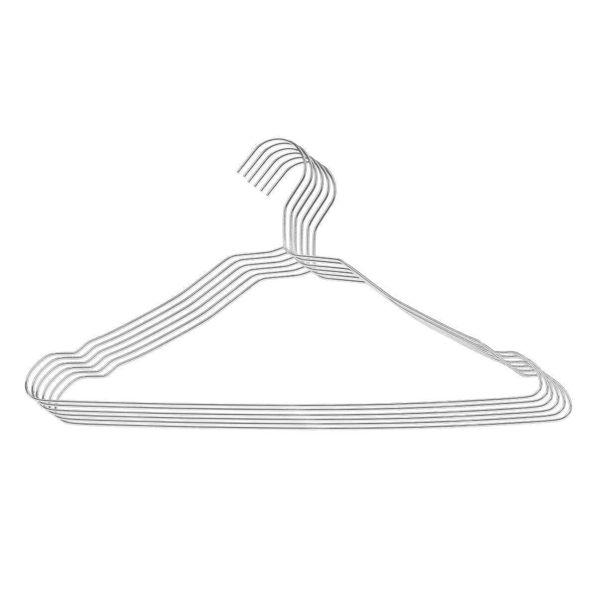 Set of Clothes Hangers Silver Metal 39,5 x 20 x 0,5 cm (24 Units)