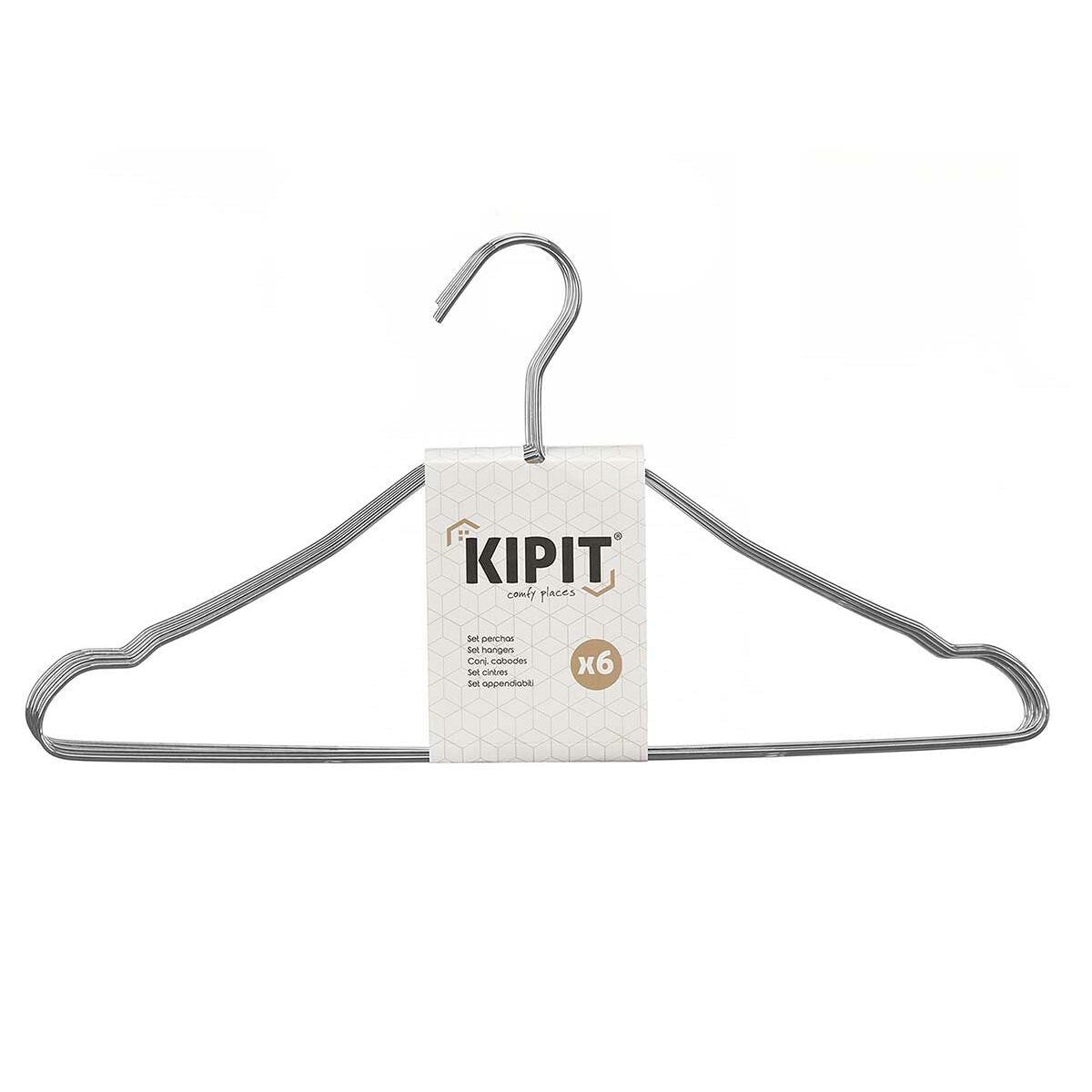 Set of Clothes Hangers Silver Metal 39,5 x 20 x 0,5 cm (24 Units)