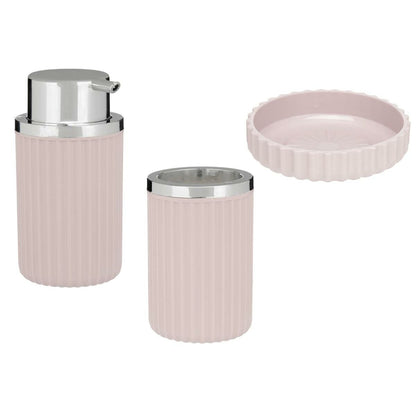 Bath Set Pink Plastic (12 Units)