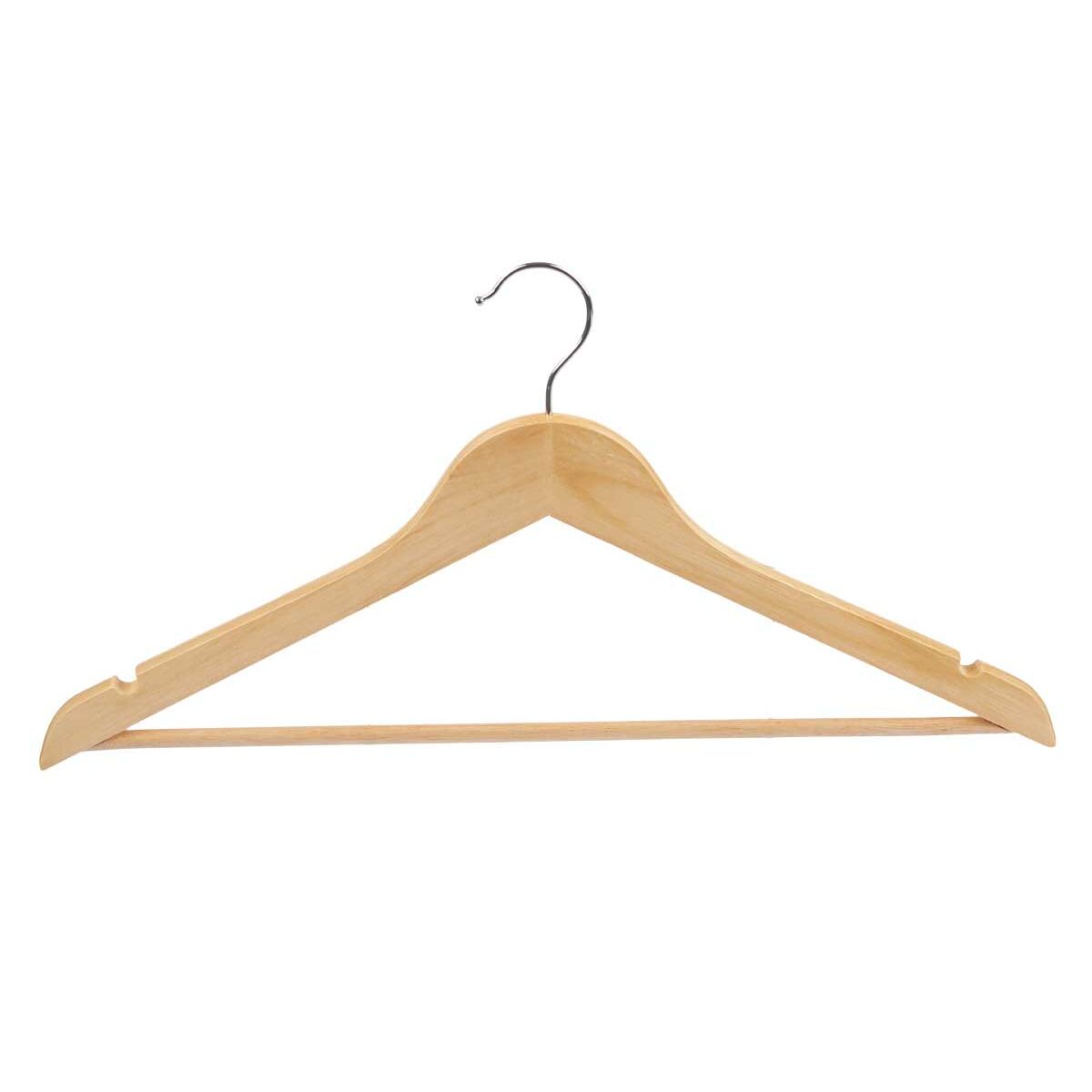 Set of Clothes Hangers 44,5 x 1,2 x 23 cm Brown Wood Metal (24 Units)