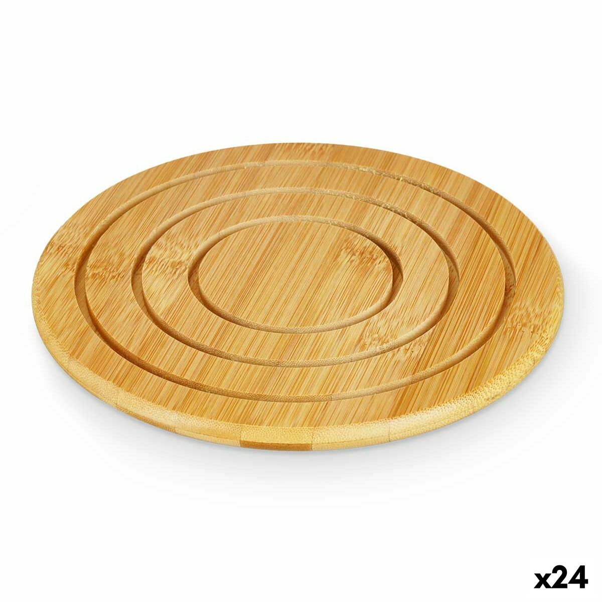 Table Mat Natural Bamboo 19 x 1 x 19 cm (24 Units) Circular Kinvara