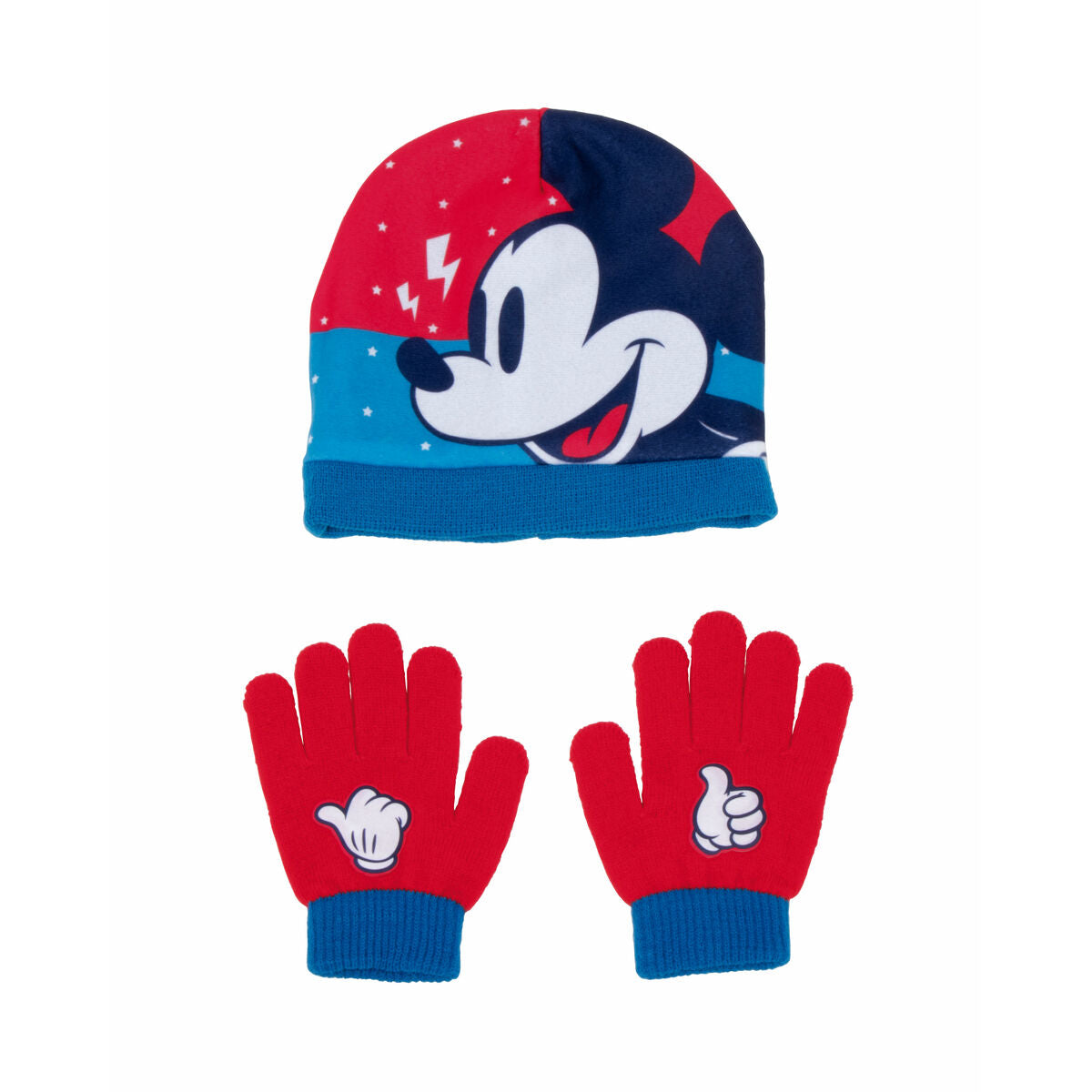 Hat & Gloves Mickey Mouse Happy smiles Blue Red Mickey Mouse