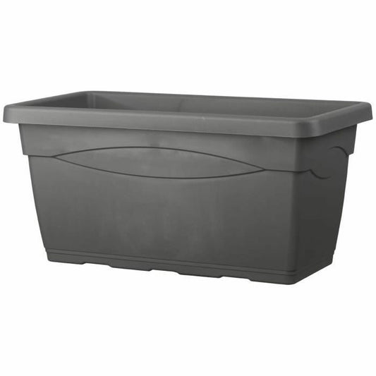 Plant pot Deroma Day R 80 x 33,5 cm Rectangular Anthracite Injected Deroma