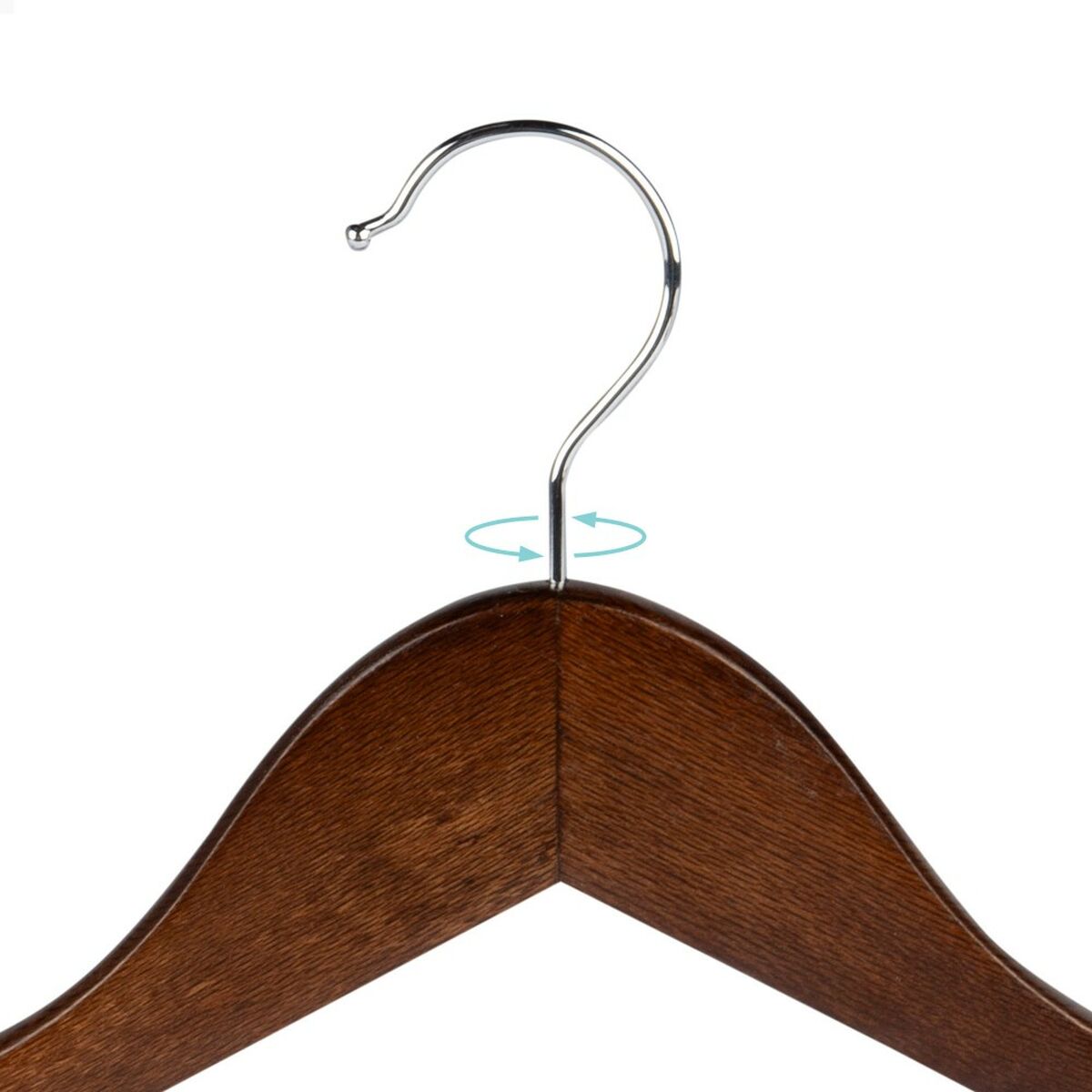 Set of Clothes Hangers Max Home Brown Wood Steel 44,5 x 23 x 1 cm 20 Pieces (4 Units)