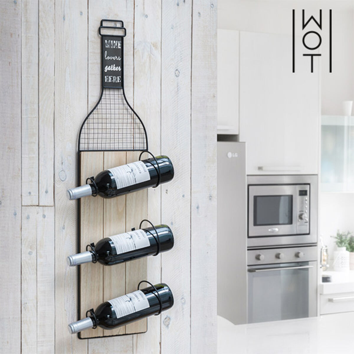 Wagon Trend Wall Mounted Bottle Rack BigBuy Sommelier