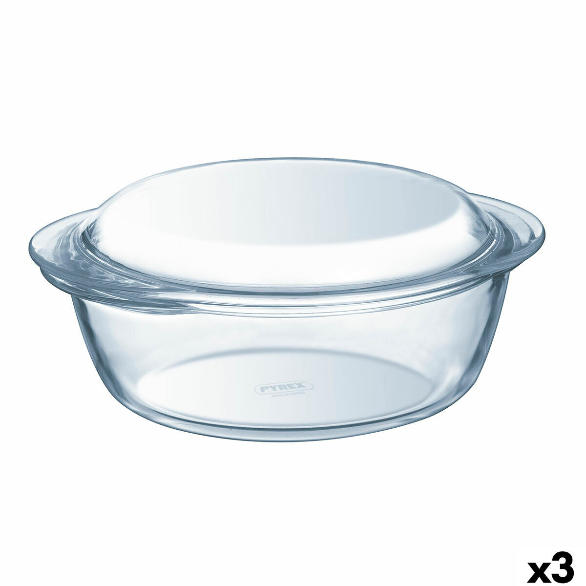 Casserole with lid Pyrex Essentials Transparent 3,2 L (3 Units)