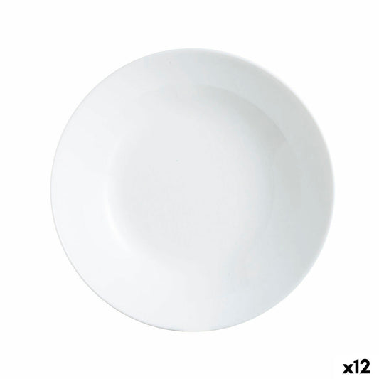 Deep Plate Luminarc Zelie White Glass Ø 20 cm (12 Units)