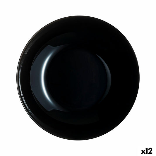 Deep Plate Luminarc Zelie Negro Black Glass Ø 20 cm (12 Units)