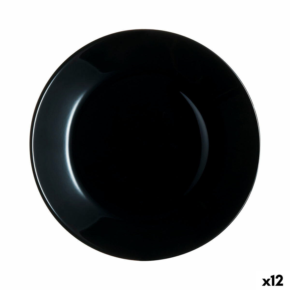 Dessert dish Luminarc Zelie Negro Black Glass Ø 18 cm (12 Units)