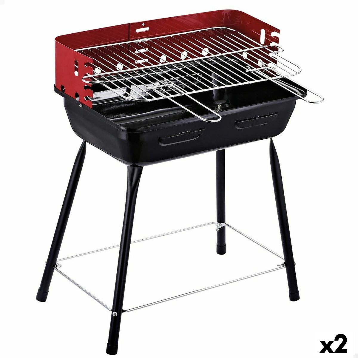 Barbecue Portable Aktive Metal 42 x 54 x 42 cm (2 Units) Aktive